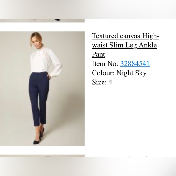 RW&Co - Navy High Waist Trousers - Size 4 - Picture 2 of 4